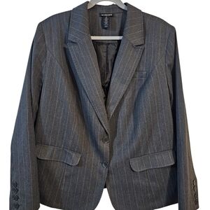 Lane Bryant Gray Pinstripe Blazer 22